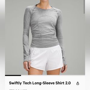 Gray Lululemon Long sleeve swiftly tech